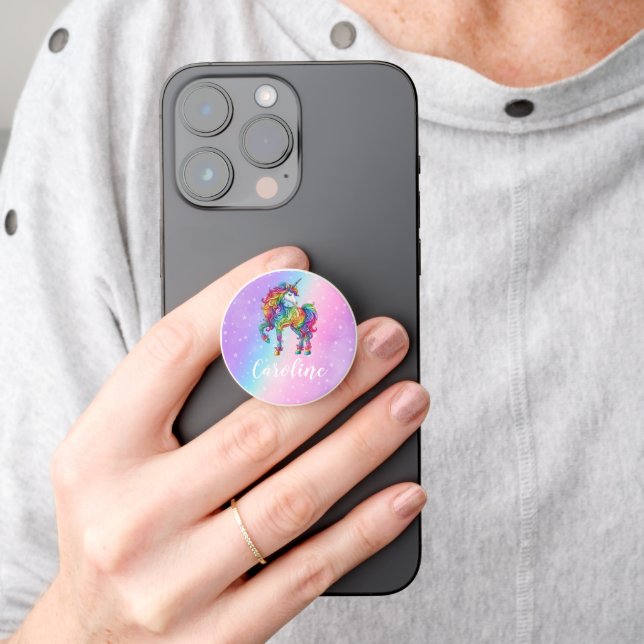 Magical colorful unicorn  PopSocket (Hand)