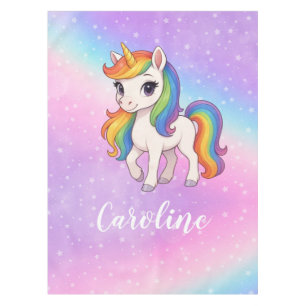 Magical colorful unicorn tablecloth