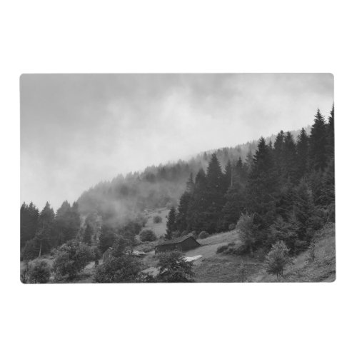 Magical cool nature in fog placemat