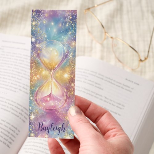 Pretty Bookmarks 6 Magical Cosmic Hourglass Nebula Glitter Bookmarks