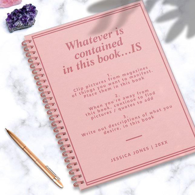 Magical Creation Box Pink Girly Manifestation Notebook (In Situ)