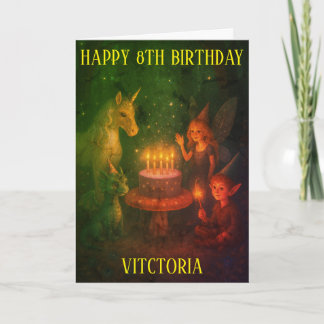 Magical Creatures Birthday Party Custom Birthday Card