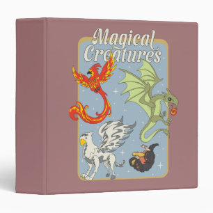 Magical Creatures Vintage Graphic 3 Ring Binder
