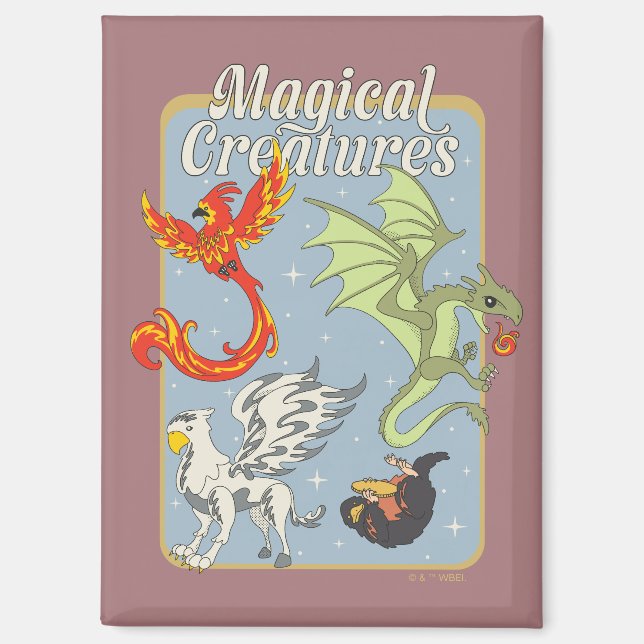 Magical Creatures Vintage Graphic Magnet (Front)