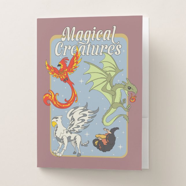 Magical Creatures Vintage Graphic Pocket Folder (Front)