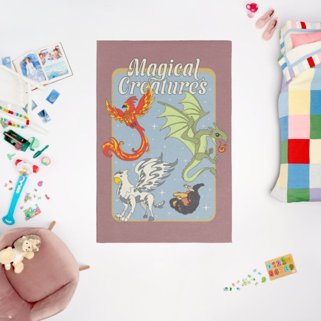 Magical Creatures Vintage Graphic Rug (Insitu (Babyroom))