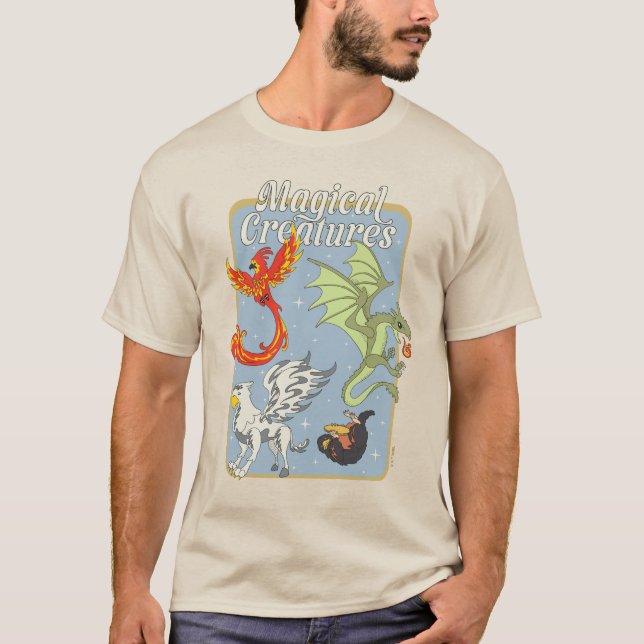 Magical Creatures Vintage Graphic T-Shirt (Front)