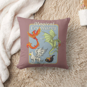 Magical Creatures Vintage Graphic Throw Pillow