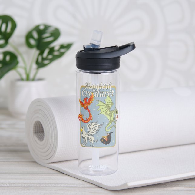 Magical Creatures Vintage Graphic Water Bottle (Yoga)