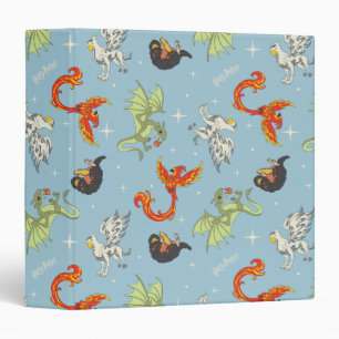 Magical Creatures Vintage Pattern 3 Ring Binder