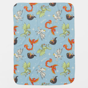 Magical Creatures Vintage Pattern Baby Blanket