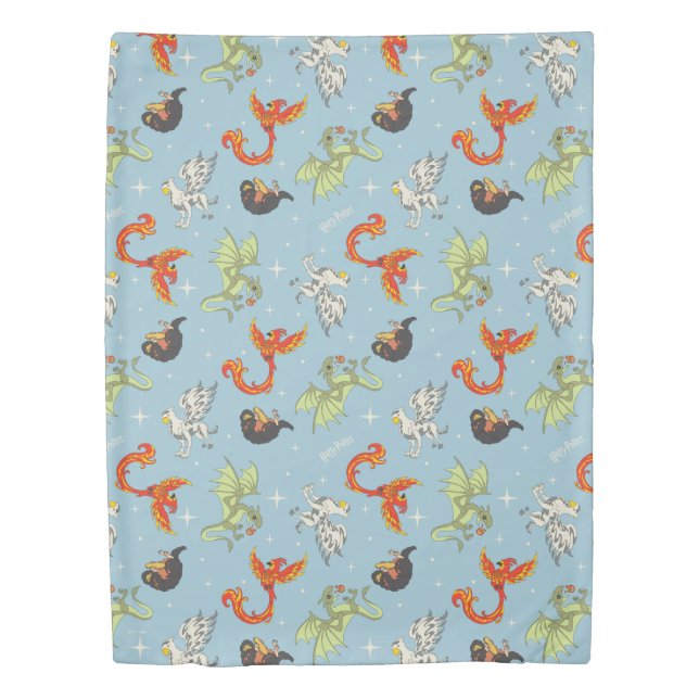 Magical Creatures Vintage Pattern Duvet Cover (Front)