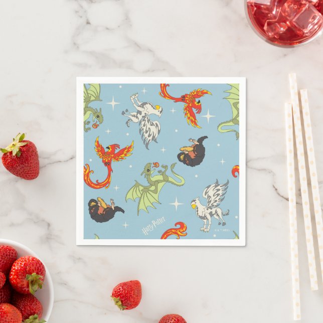 Magical Creatures Vintage Pattern Napkins (Insitu)