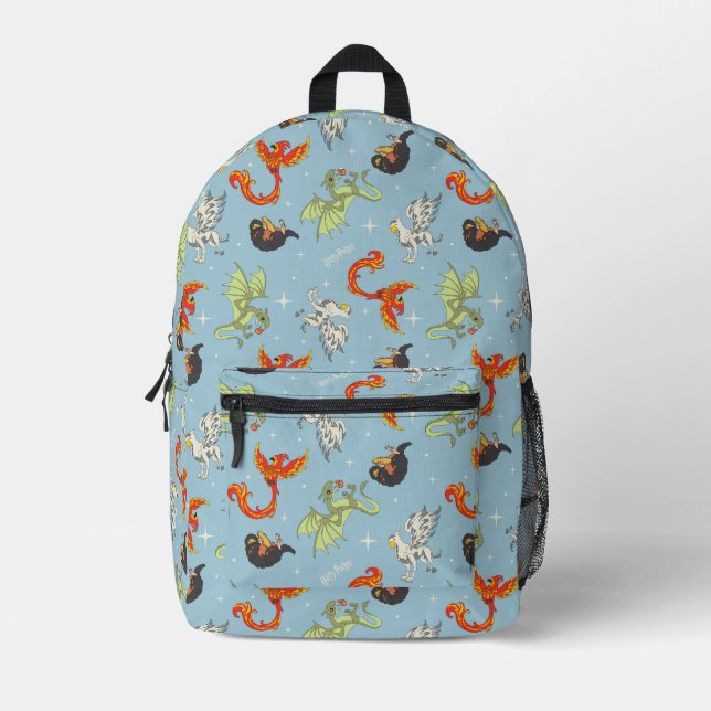 Magical Creatures Vintage Pattern Printed Backpack (Front)