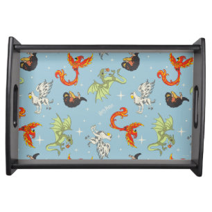 Magical Creatures Vintage Pattern Serving Tray