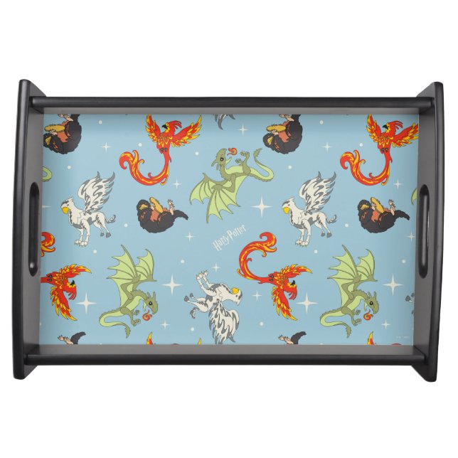 Magical Creatures Vintage Pattern Serving Tray (Front)