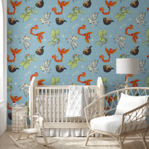 Magical Creatures Vintage Pattern Wallpaper
