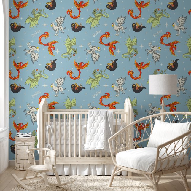 Magical Creatures Vintage Pattern Wallpaper (Kids)