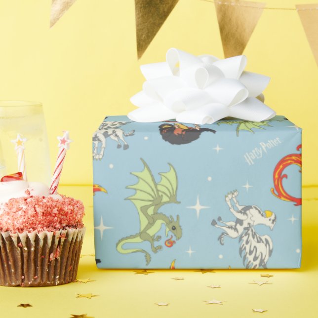 Magical Creatures Vintage Pattern Wrapping Paper (Birthday Party)