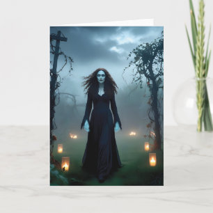 Magical, Creepy Witch "Happy Halloween!" Greeting Card