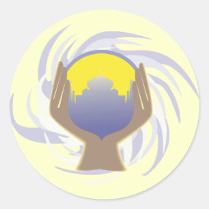 magical crystal ball design classic round sticker