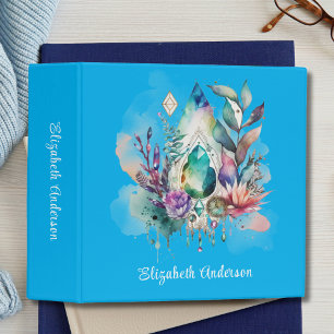 Magical Crystals Boho Dreamcatcher 3 Ring Binder