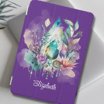 Magical Crystals Dreamcatcher iPad Mini Cover<br><div class="desc">This magical dreamcatcher iPad cover features a large crystal with delicate flowers,  foliage and hanging gems.  Personalized with your name. This mystical,  dreamy cover makes a great gift for birthdays,  graduations and Christmas!</div>