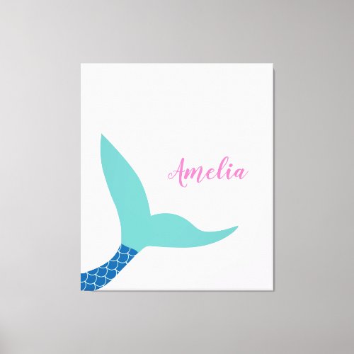 Magical Custom Mermaid Tail Kids Canvas Print