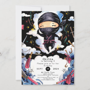 Magical Custom Ninja Birthday Invitation
