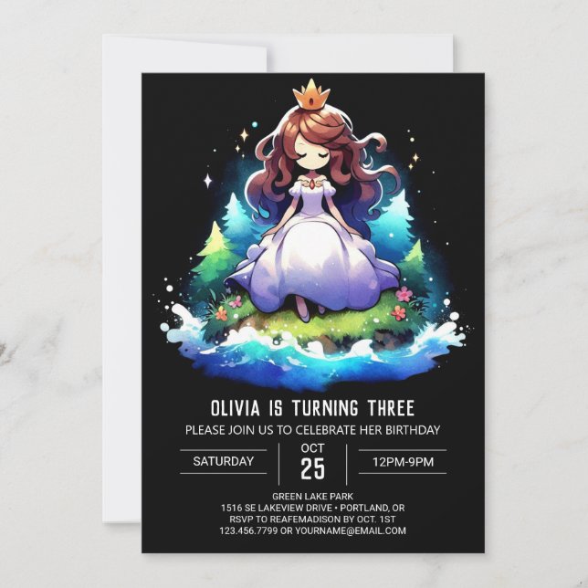 Magical Custom Princess Birthday Invitation (Front)