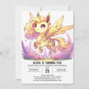 Magical Custom Unicorn Digital Birthday Invitation
