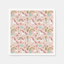 Magical Cute Pink Unicorn & Rainbow Kids Pattern