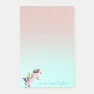 Magical Cute Rainbow Unicorn, Ombre -Personalized Post-it Notes