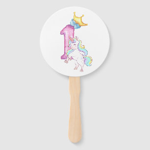 Magical Cute Unicorn Birthday Party Fantasy Celebr Hand Fan