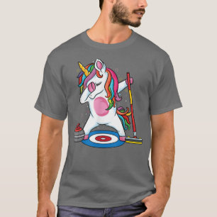 Magical Dabbing unicorn curling Player ice Sports  T-Shirt