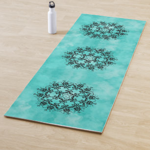 Magical Damask on Blue Yoga Mat
