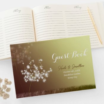 Magical Dandelion Wedding Guest Book by BridalHeaven at Zazzle