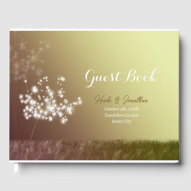 Magical Dandelion Wedding Guest Book (Front)