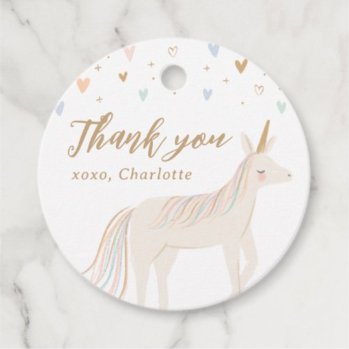 Magical Day Pastel Unicorn Birthday Favor Tags