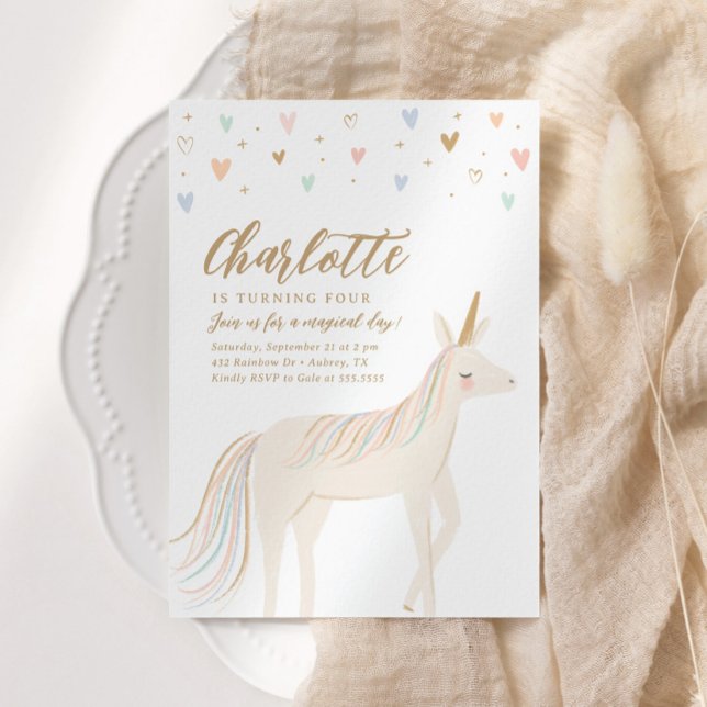 Magical Day Pastel Unicorn Birthday Invitation (Creator Uploaded)