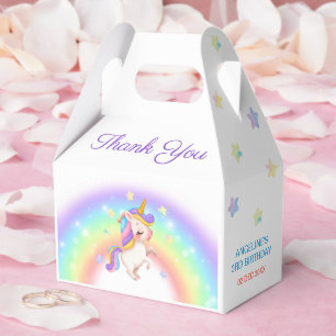 Magical Day Rainbow Stars Unicorn Birthday Favor Boxes