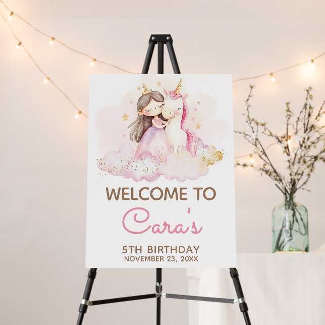 Magical Day Unicorn Birthday Party Welcome Sign (In Situ (Stand))