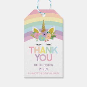 Magical Day Unicorn Rainbows Birthday Party Favor Gift Tags