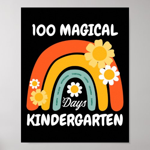 Magical Days Design 100th Day Of Kindergarten For  Poster