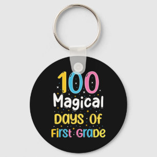 Magical Days Of First Grade 100th Day Of School Te Keychain