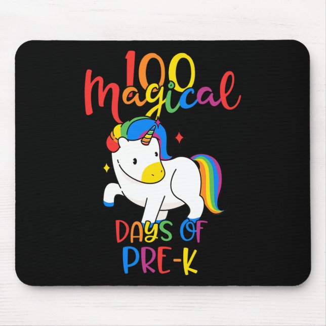 Magical Days Of Pre-k 100th Day Of School Teachers Mouse Pad (Front)