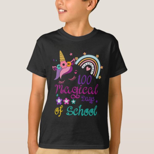 Magical Days Of School Rainbow Teacher Unicorn Gir T_Shirt