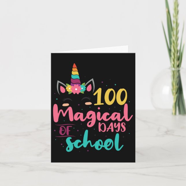 Magical Days Of School Unicorn Gift Teacher Studen Card (Front)