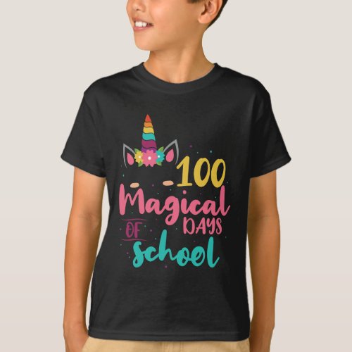 Magical Days Of School Unicorn Gift Teacher Studen T_Shirt