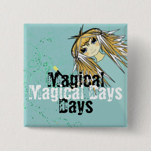 Magical Days Ultra Cute Anime Girl Magic Wand Button